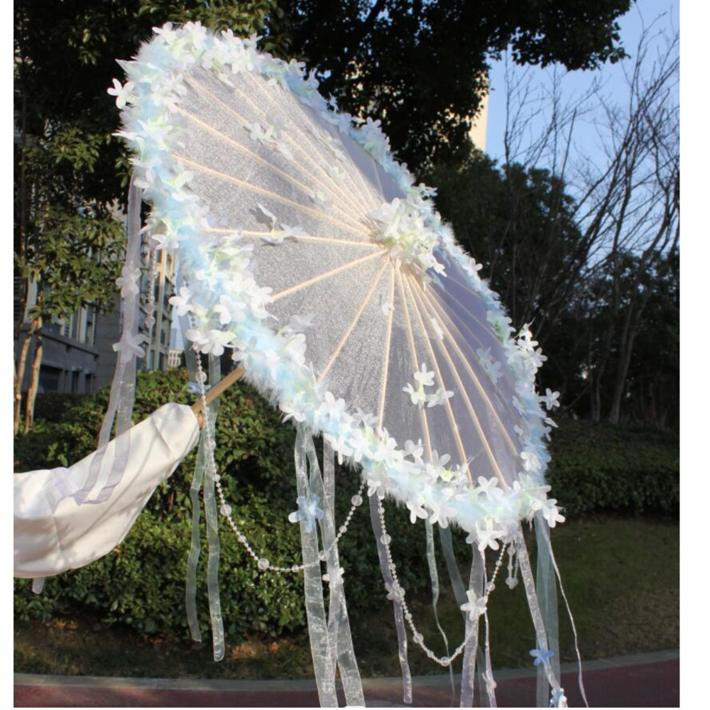 Smart Garden Umbrella - Hanfu-Parapluie de Voiture en Dentelle Imperméable,