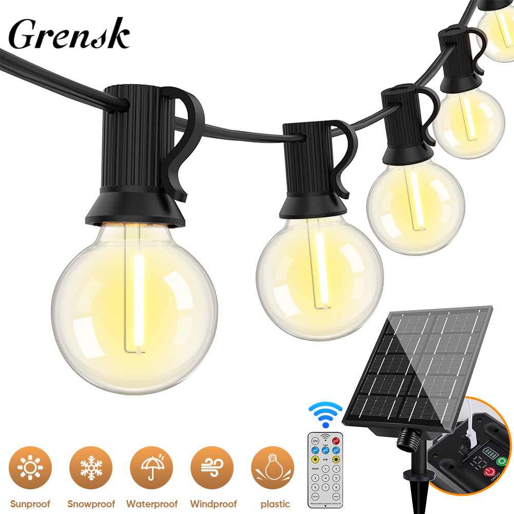 Smart Garden Spotlights - Guirlande solaire LED G40, 7.6M, 18M,