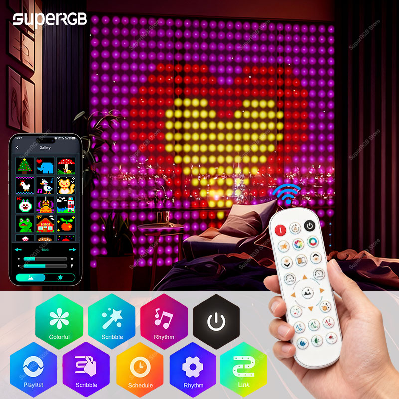 Smart Garden Rooms - Rideau lumineux intelligent RGB, contrôle par