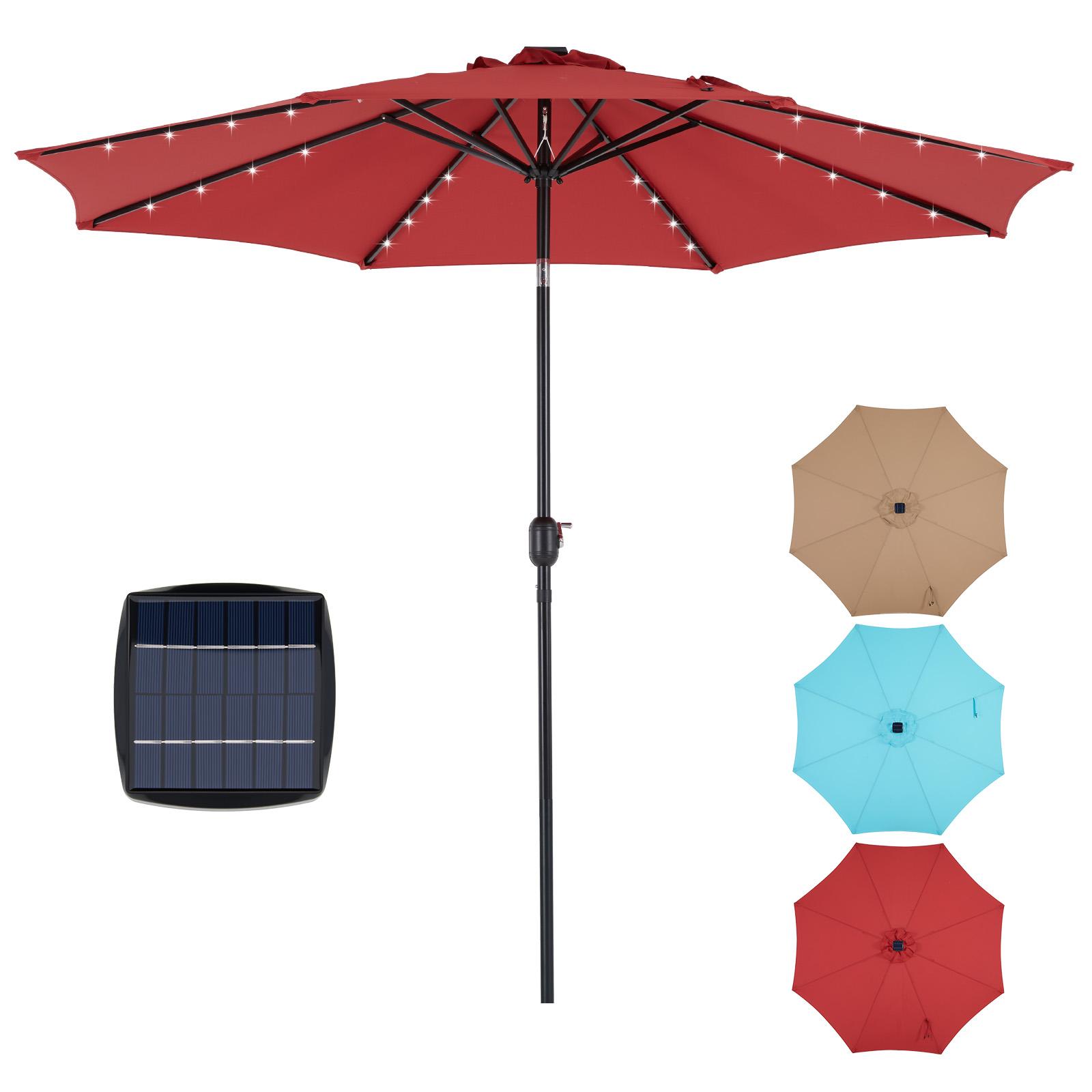 Smart Garden Umbrella - JHK Parasol de patio solaire de