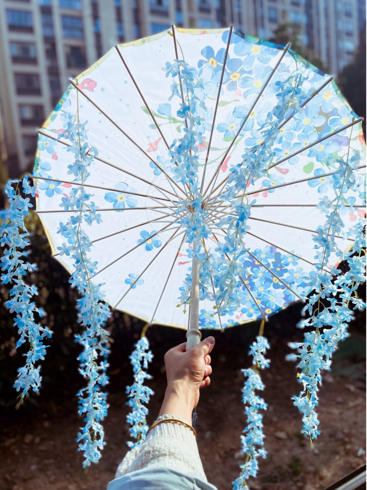 Smart Garden Umbrella - 82CM 32 ''bleu ciel Hanfu Parasol